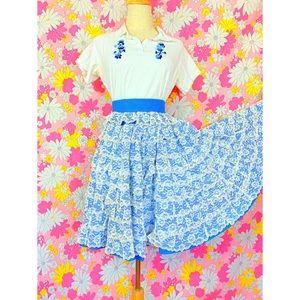 SOLD 70s Gunne Sax Easter Prairie Style Skirt
